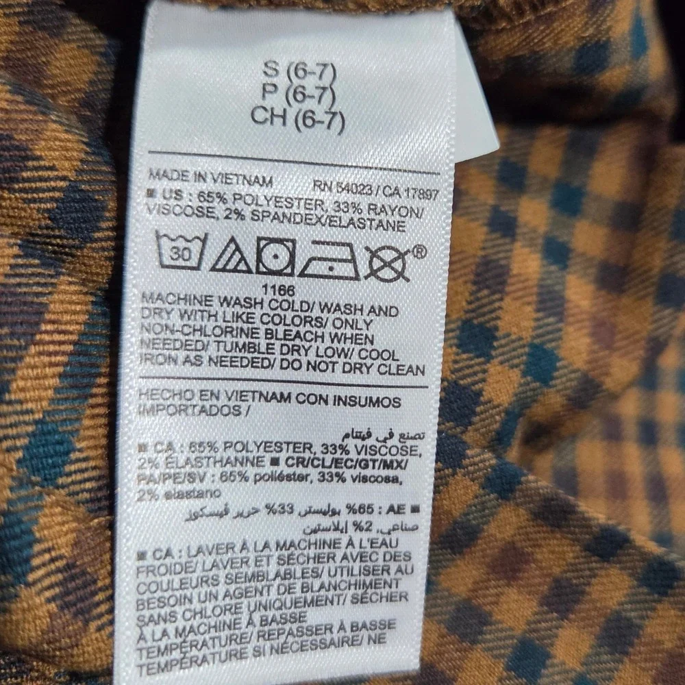 Old Navy Kids Brown Gingham Pleated Skirt Size S 6-7 School Uniform Preppy NEW